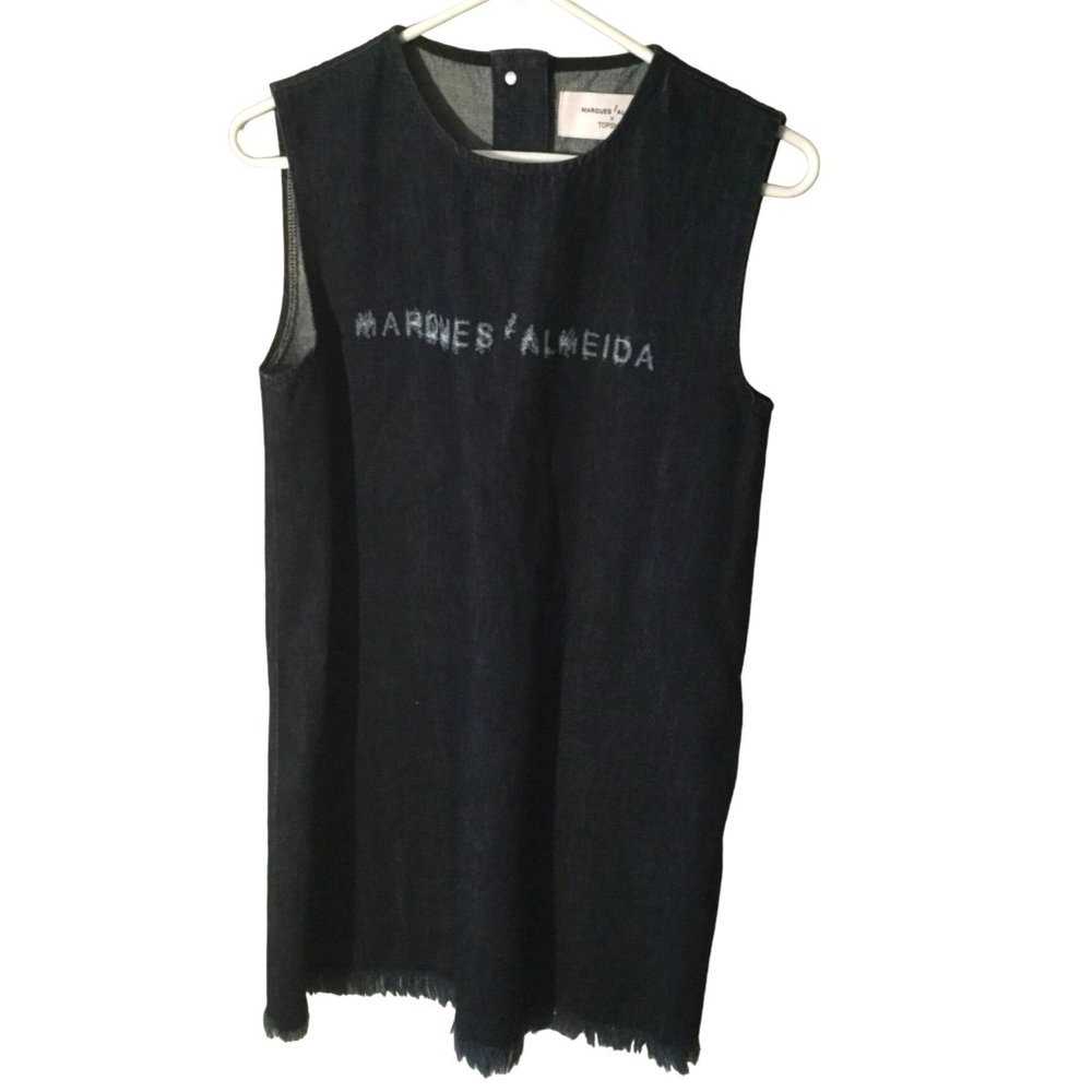 Marques Almeida X TopShop Women's US 6 Casual Sleeveless Crew Neck Denim Dress S